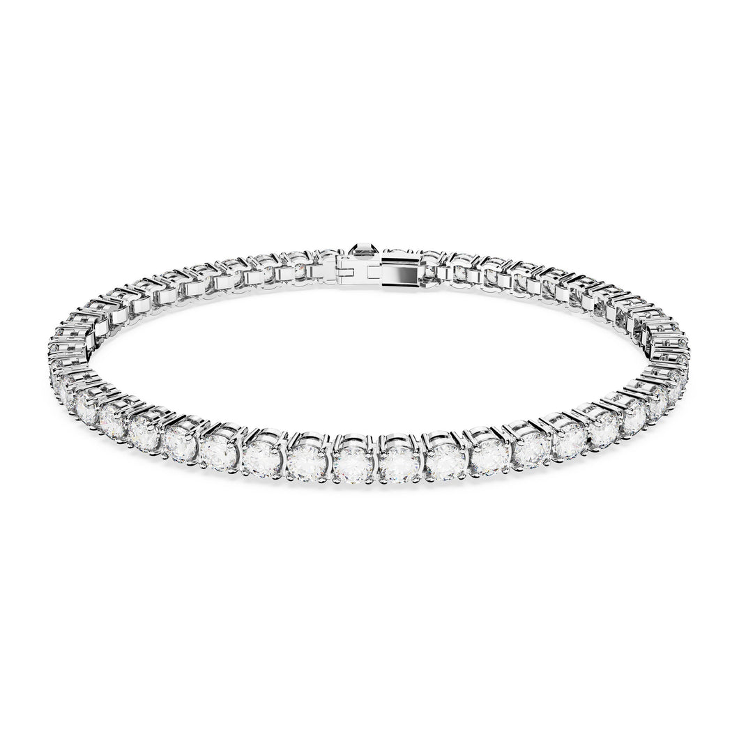 Swarovski Zirconia Matrix White Round Cut White Rhodium Plated Tennis Bracelet