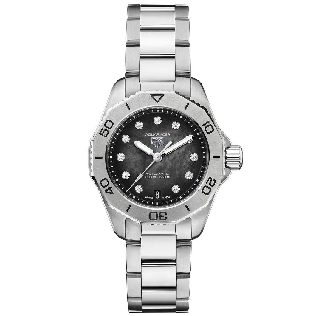 TAG Heuer AQUARACER Professional 200 Date Automatic Diamond Black Dial Watch | 30mm | WBP2410.BA0622