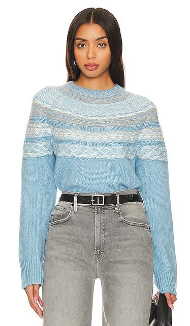 Theory Fair Isle Sweater in Baby Blue - Pull Theory Fair Isle en bleu bébé - Theory Fair Isle 淡蓝色毛衣 - Theory Fair-Isle-Pullover in Babyblau - Theory Fair Isle 스웨터베이비 블루 색상 - Maglione Fair Isle di Theory in celeste