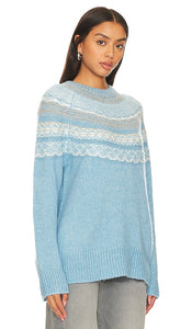 Theory Fair Isle Sweater in Baby Blue