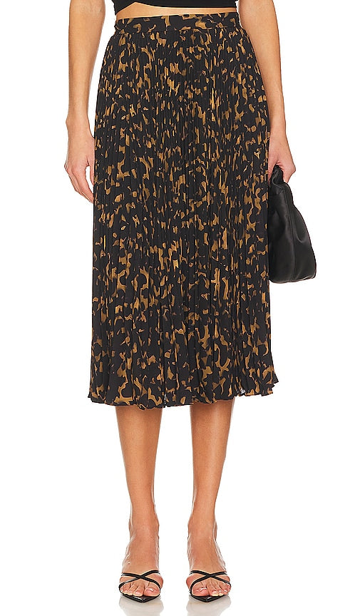 Theory Sunburst Midi Skirt in Brown