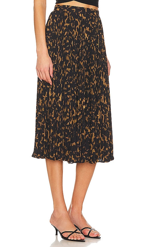 Theory Sunburst Midi Skirt in Brown