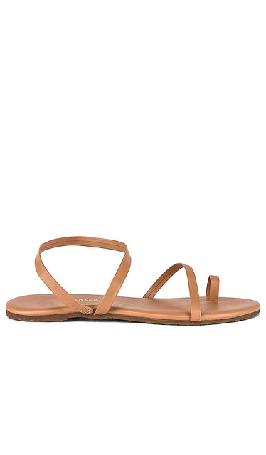 TKEES Mia Napa Sandal in Beige | Beach Bum Flat Sandals for Women