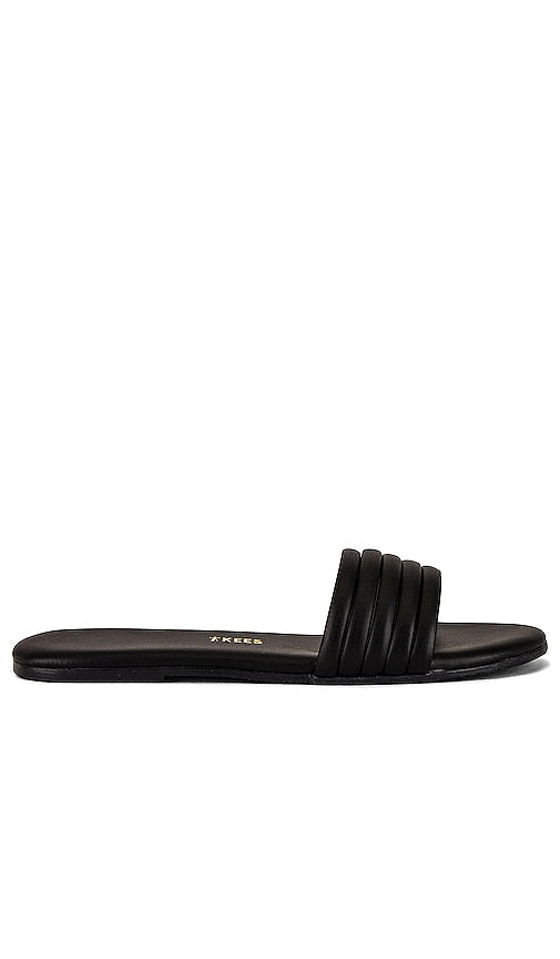 TKEES Serena Sandal in Black | Black Slides for Women