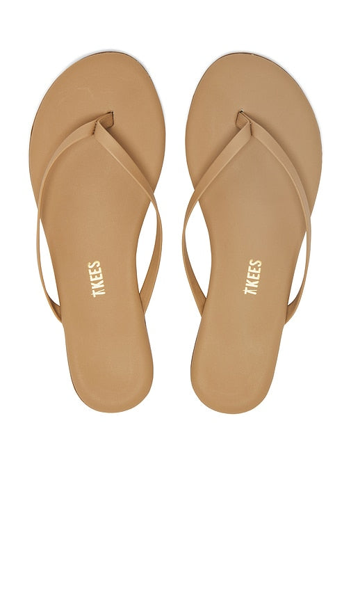 TKEES Foundations Matte Flip Flop in Brown | Cocobutter Flat Sandals for Women