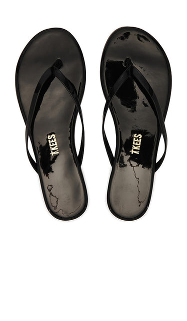 TKEES Glosses Flip Flop in Black | Licorice Flip Flop Sandals for Women