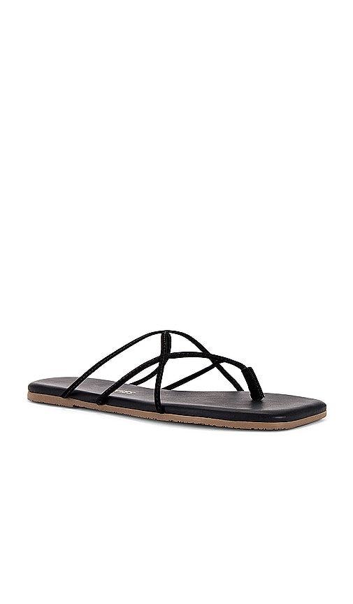 TKEES Bella Square Toe Sandal in Black