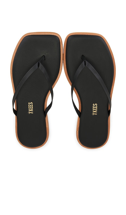 TKEES Dylan Sandal in Black | Sable Flip Flop Sandals for Women