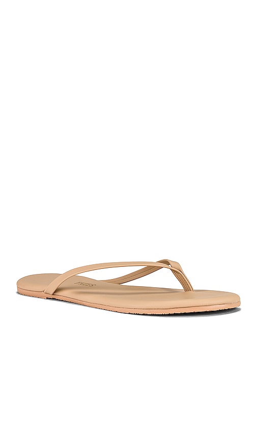 TKEES Lily Faux Leather Flip Flop in Nude