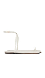 TKEES Phoebe Sandal in Cream | Cream Flat Sandals for Women