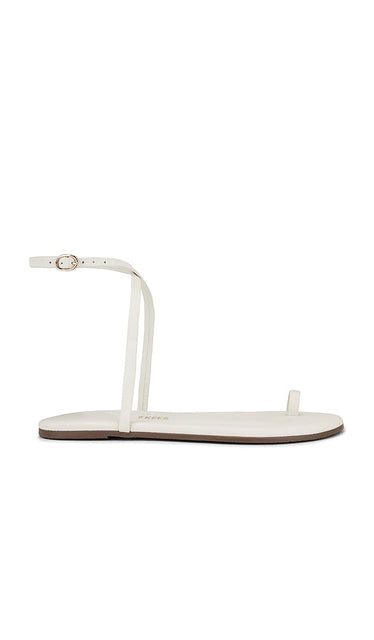 TKEES Phoebe Sandal in Cream | Cream Flat Sandals for Women