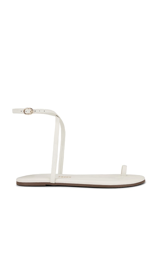 TKEES Phoebe Sandal in Cream | Cream Flat Sandals for Women
