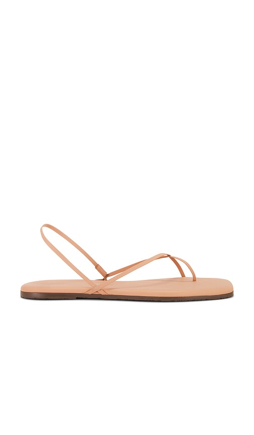 TKEES Square Toe Millie Sandal in Nude | Nude Beach Flat Sandals for Women