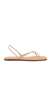 TKEES Square Toe Millie Sandal in Nude | Nude Beach Flat Sandals for Women