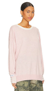 The Laundry Room Varsity Cashmere Sweater in Blush