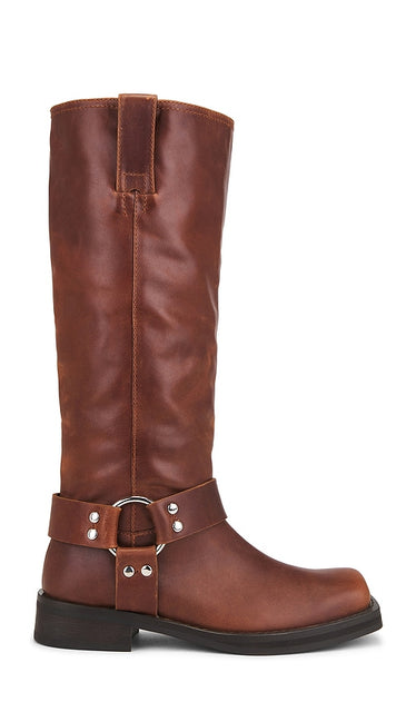 Tony Bianco Biker Boot in Cognac | Cognac Moto Boots for Women