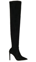 Tony Bianco Avah Boot in Black | Black Stretch Suede Over-the-Knee Boots for Women