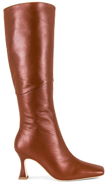 Tony Bianco Fantasy Heeled Boot in Metallic Copper | Rust Venice Knee-High Boots for Women