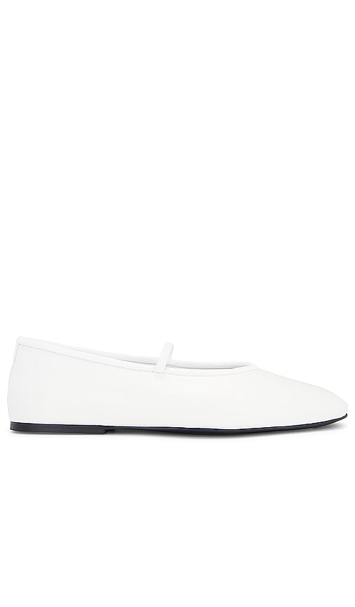 Tony Bianco Martinez Flat in White | White Nappa Ballet Flats for Women