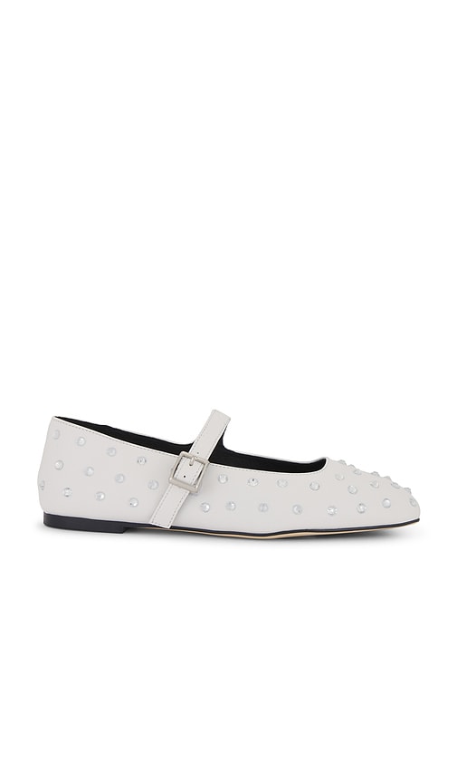 Tony Bianco Buffy Flat in White | White Nappa Mary Jane Flats for Women