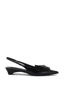 Tony Bianco Elijah Flat in Black | Black Hi Shine Sling Back Flats for Women