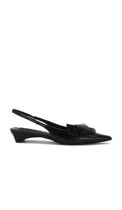 Tony Bianco Elijah Flat in Black | Black Hi Shine Sling Back Flats for Women