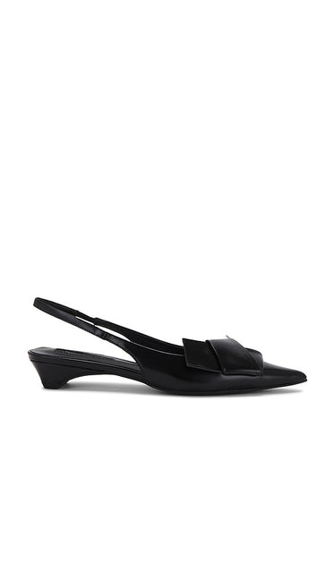 Tony Bianco Elijah Flat in Black | Black Hi Shine Sling Back Flats for Women