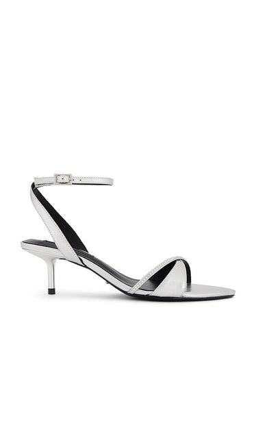 Tony Bianco Fortune Sandal in Metallic Silver | Silver Nappa Metallic Strappy Sandals for Women