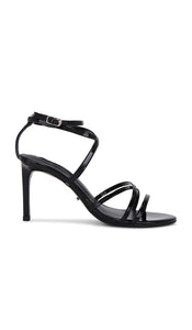 Tony Bianco Majorca Sandal in Black | Black Patent Heeled Sandals for Women