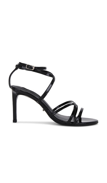 Tony Bianco Majorca Sandal in Black | Black Patent Heeled Sandals for Women