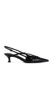 Tony Bianco Koko Slingback in Black | Black Hi Shine Sling Back Heels for Women
