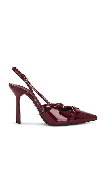 Tony Bianco Garda Sling Back in Red | Bordeaux Patent Sling Back Heels for Women