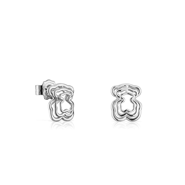 TOUS Bickie Triple Bear Sterling Silver Stud Earrings
