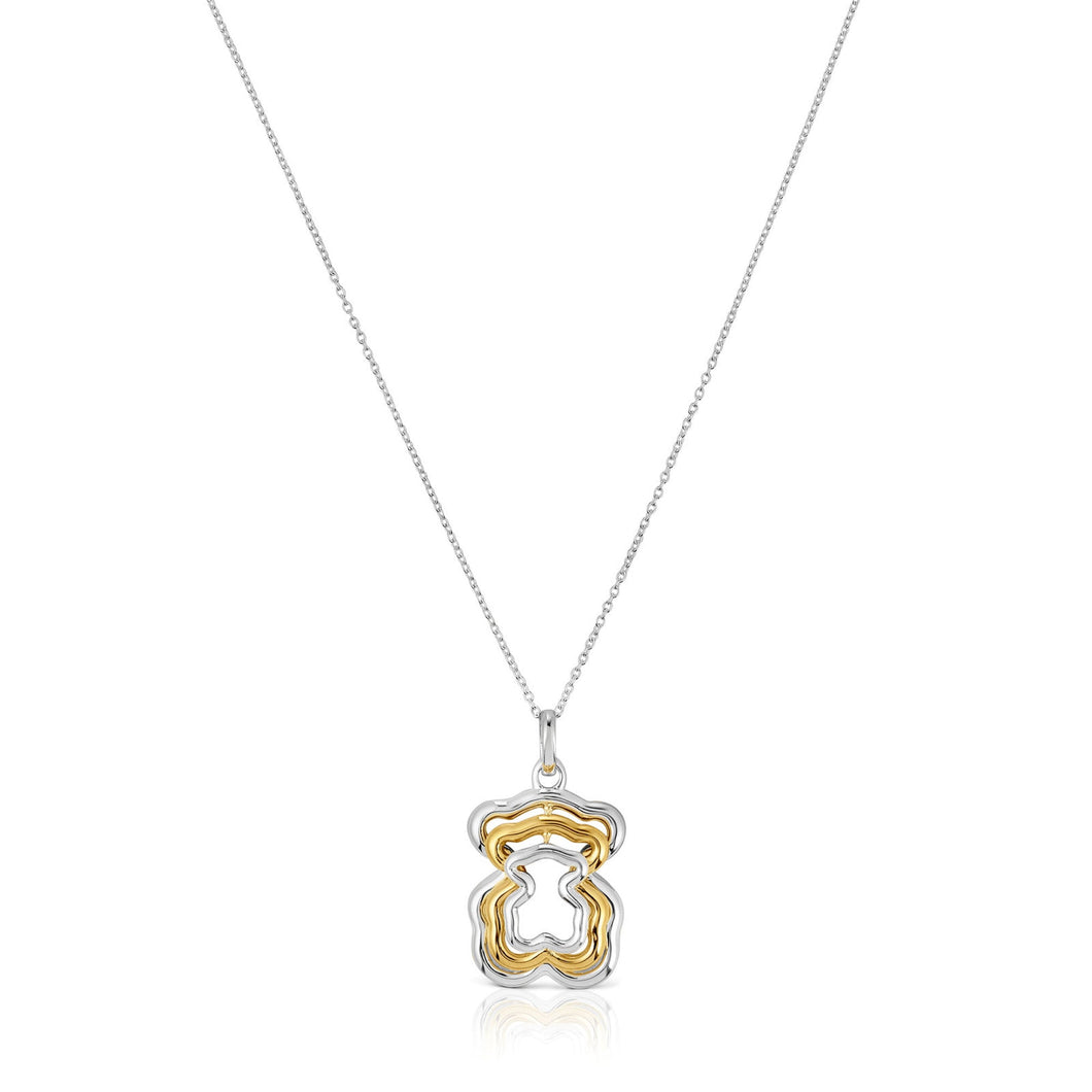 TOUS Bickie Triple Bear Two-Tone Pendant Necklace