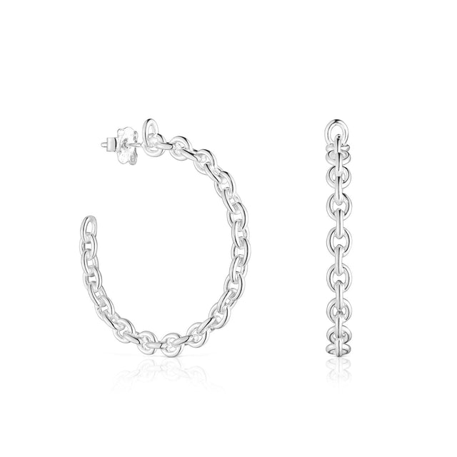 TOUS Calin Sterling Silver Hoop Earrings