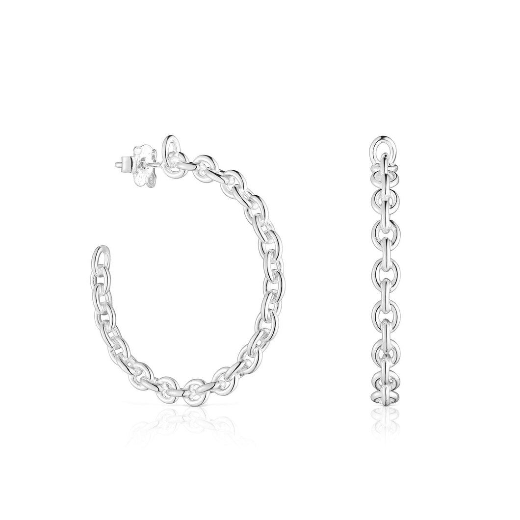 TOUS Calin Sterling Silver Hoop Earrings