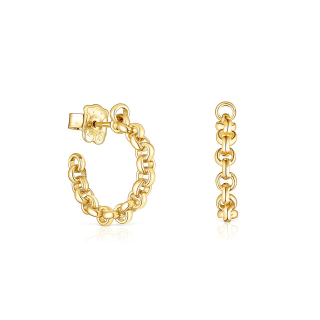 TOUS Calin Yellow Gold-Plated Hoop Earrings