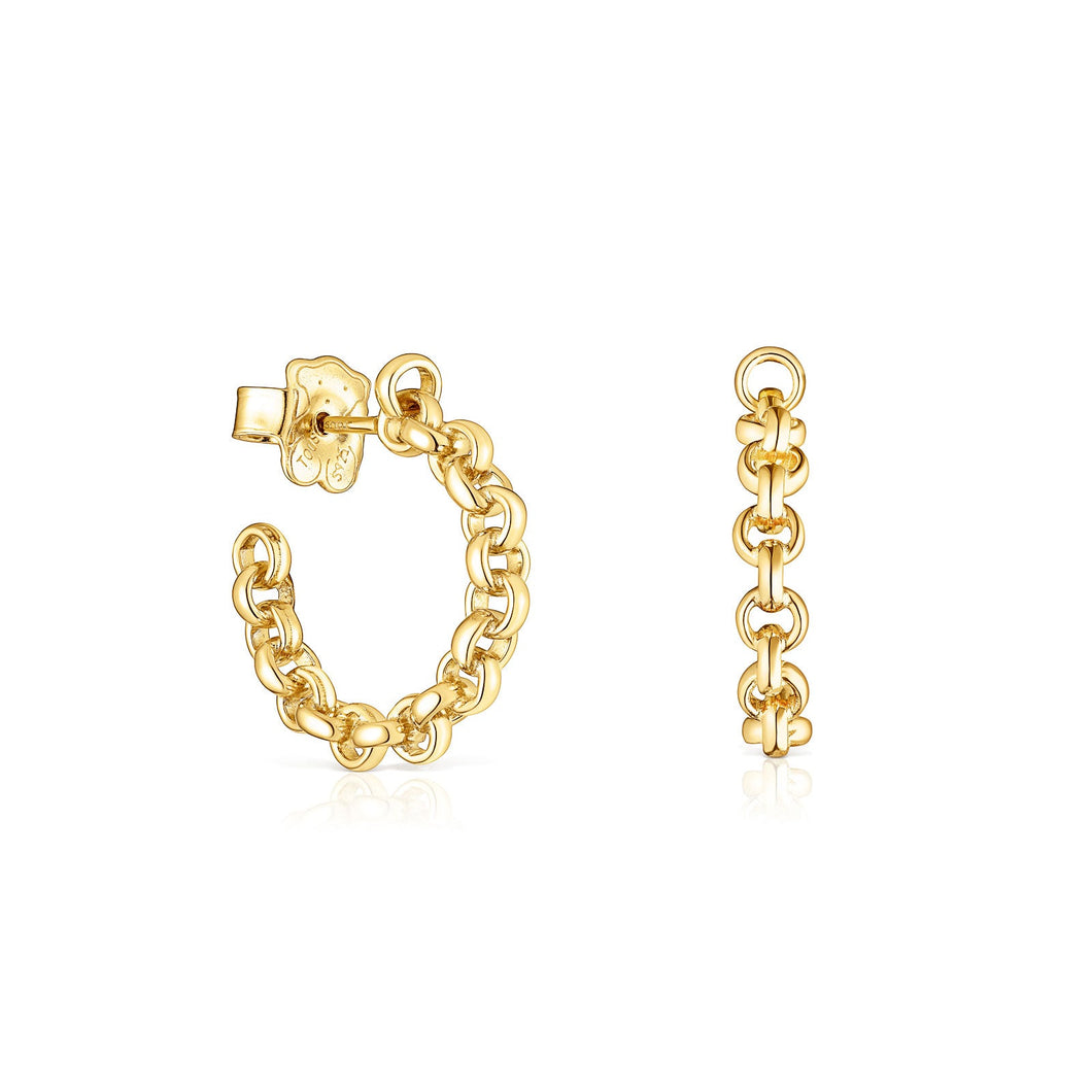 TOUS Calin Yellow Gold-Plated Hoop Earrings