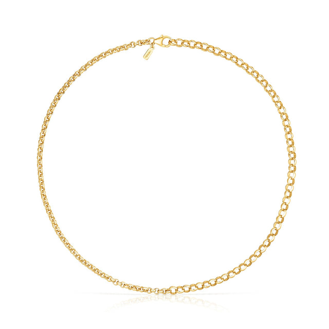 TOUS Calin Yellow Gold-Plated Round Rings Choker Necklace