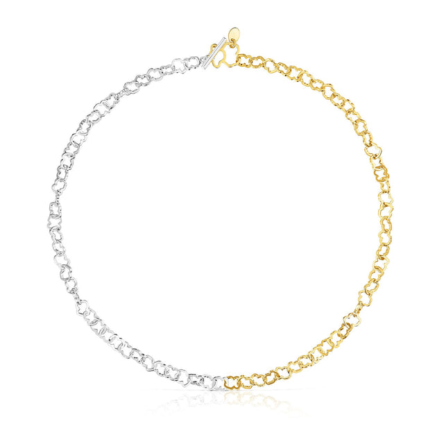 TOUS Carrusel Two-Tone Bear Motif Choker Necklace