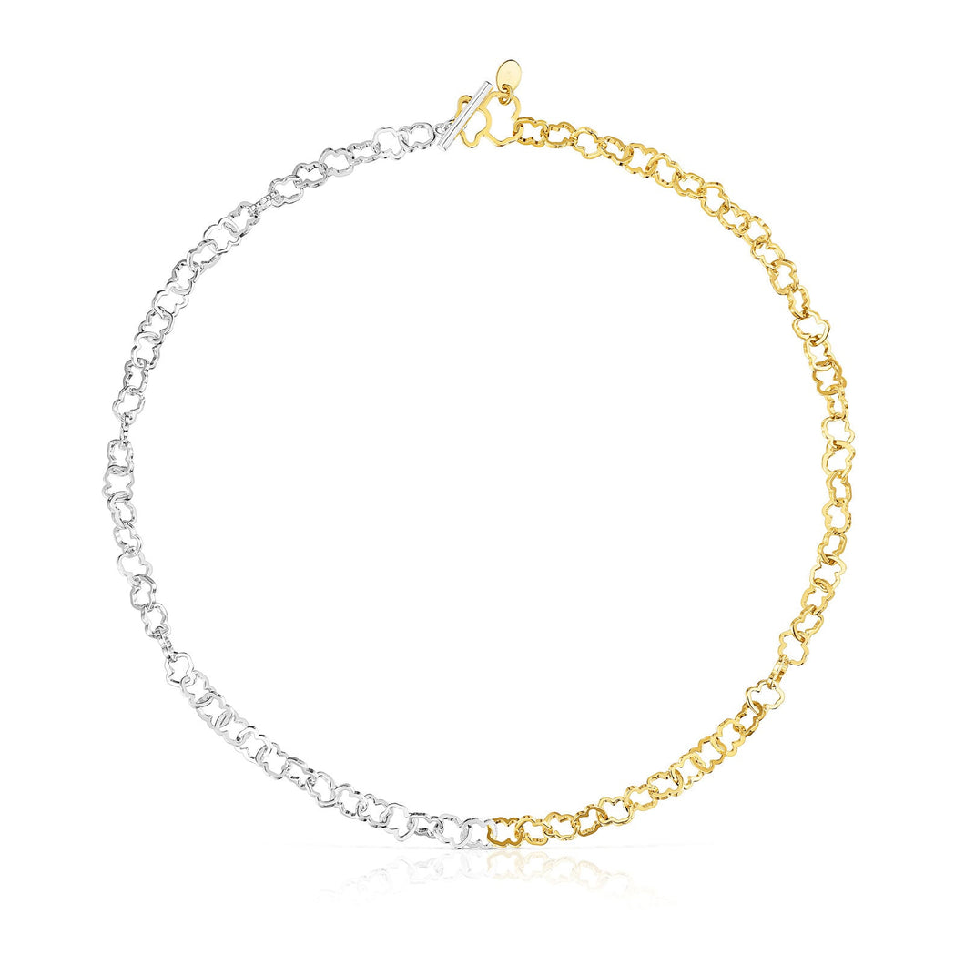 TOUS Carrusel Two-Tone Bear Motif Choker Necklace