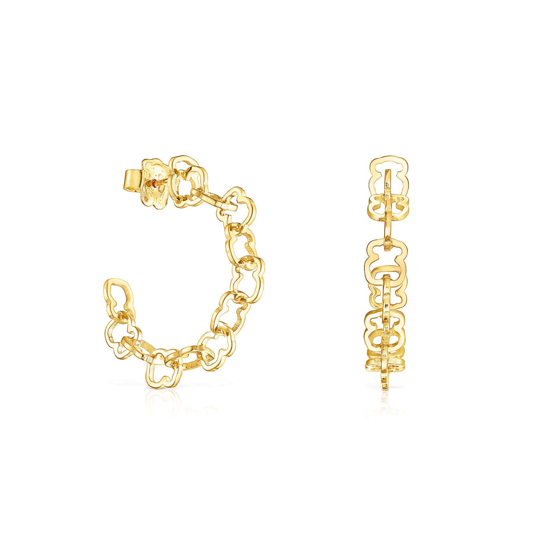 TOUS Carrusel Yellow Gold-Plated Motif Hoop Earrings