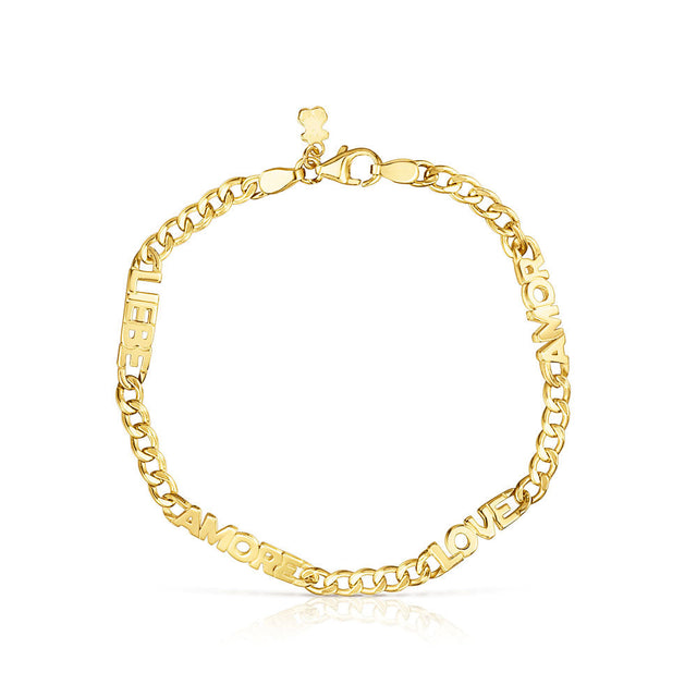 TOUS Crossword Love Yellow Gold-Plated Bracelet