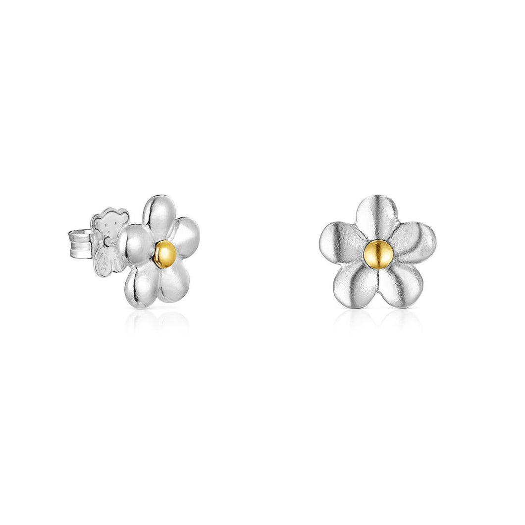 TOUS Fragile Nature Two-Tone Flower Earrings