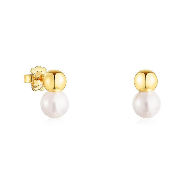 TOUS Gloss Gold-Plated Pearl Drop Earrings