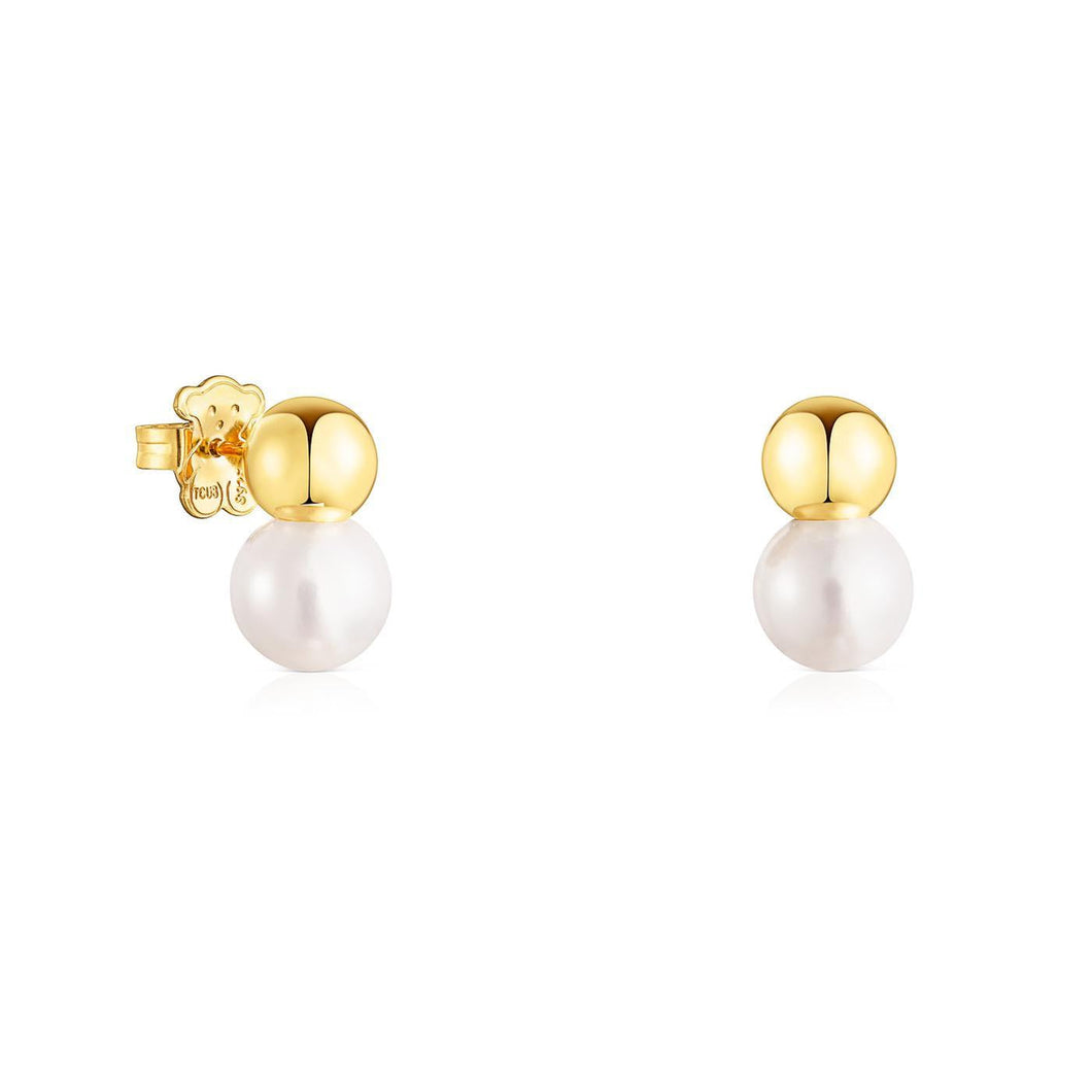 TOUS Gloss Gold-Plated Pearl Drop Earrings