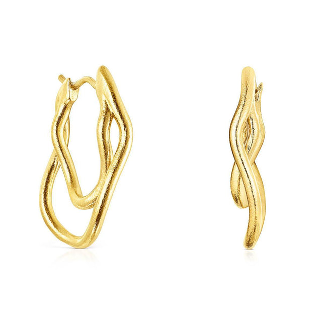 TOUS Hav Gold-Plated Hoop Earrings | 29mm