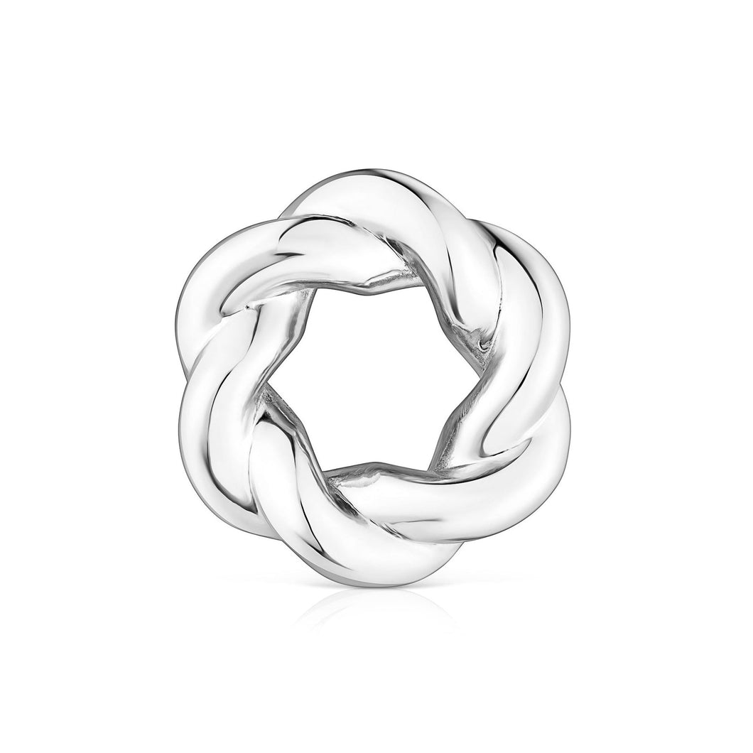 TOUS L Twisted Sterling Silver X-Large Donut Pendant