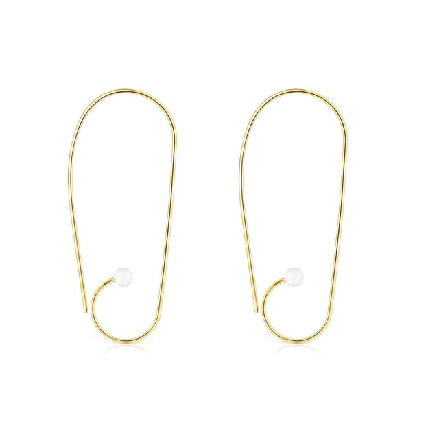 TOUS Nenufar Long Gold-Plated Pearl Earrings