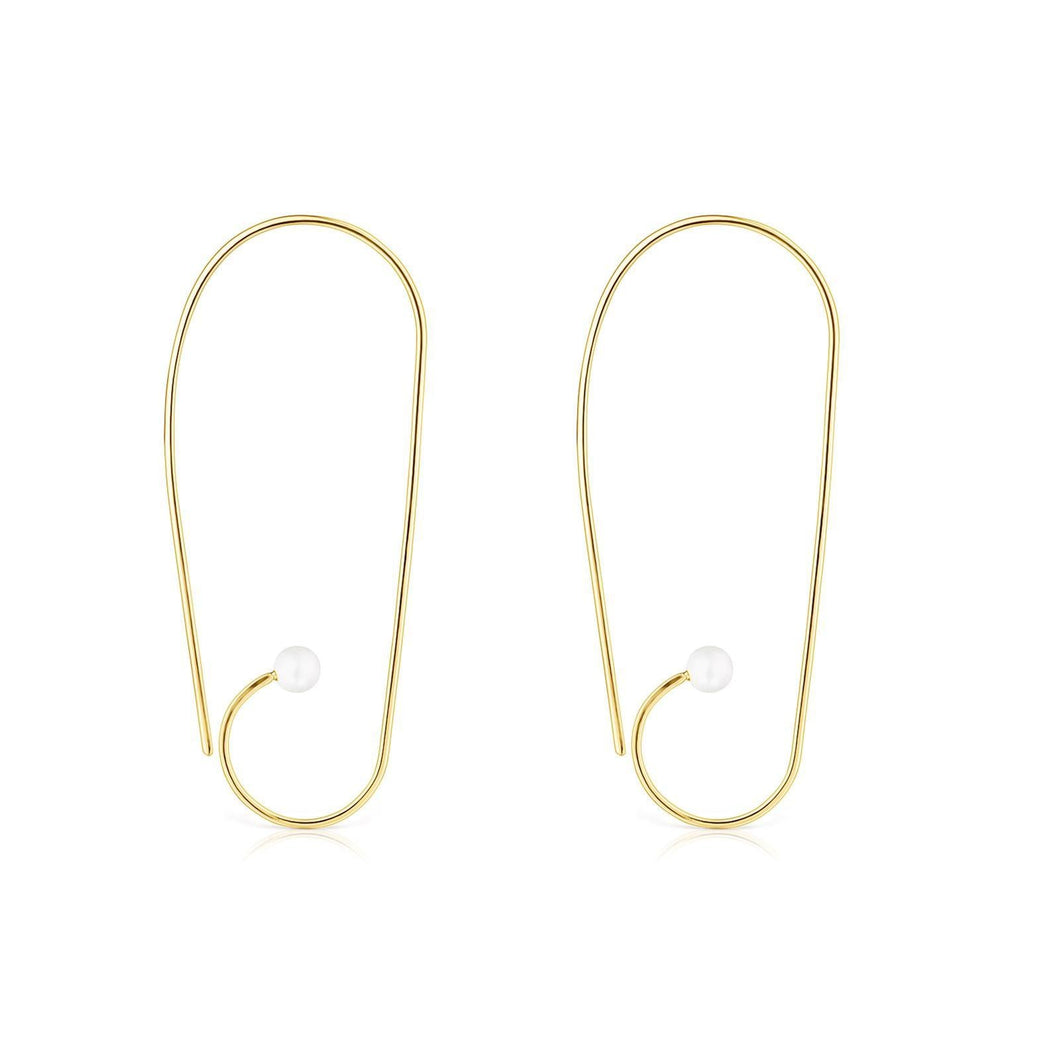 TOUS Nenufar Long Gold-Plated Pearl Earrings